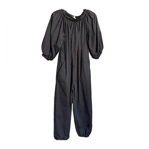Mable Black Cotton Nylon Spandex 3/4 Sleeve Jumpsuit Elasticized Cuffs Sz M/L